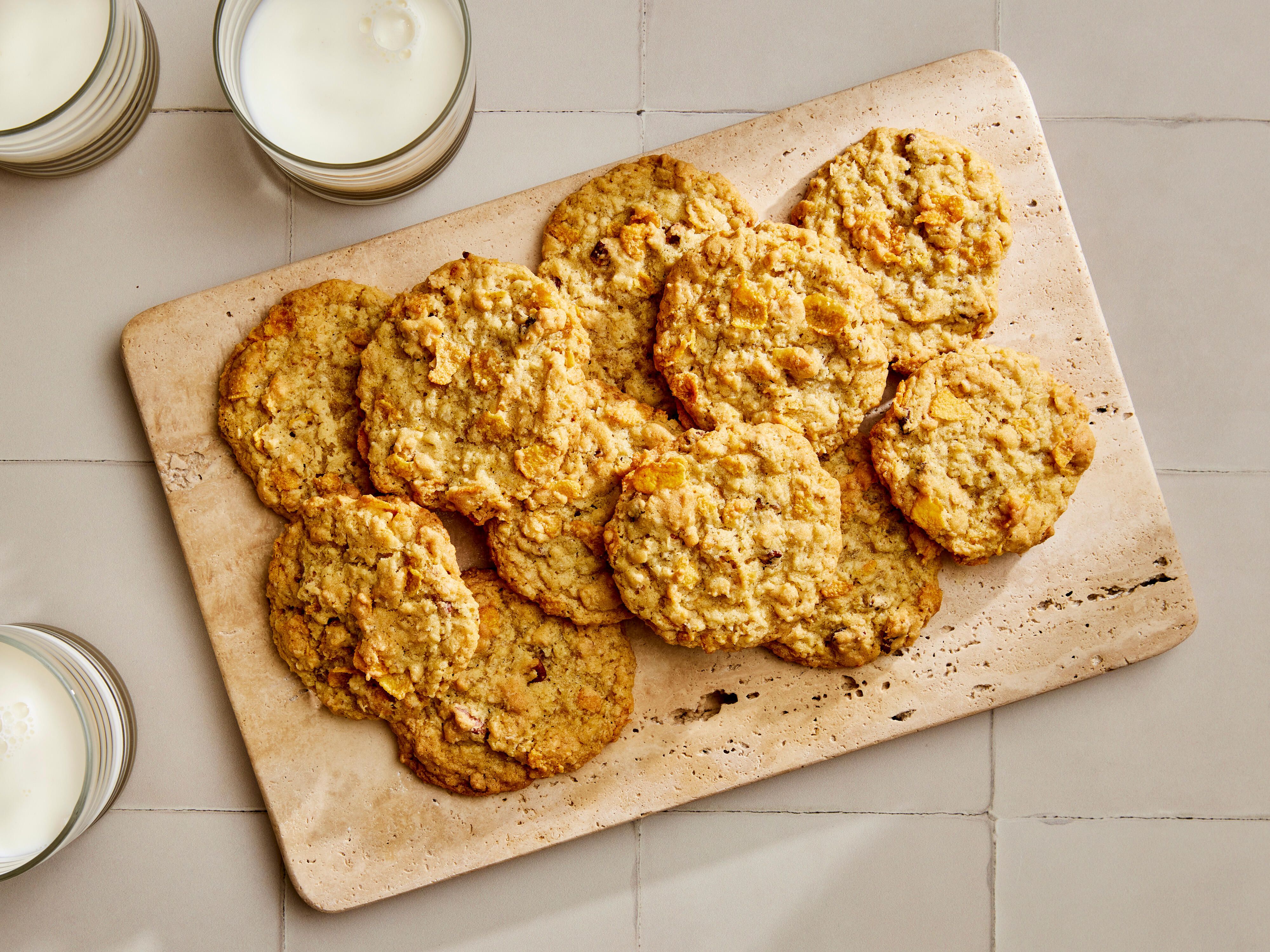 Tray of cornflake cookies