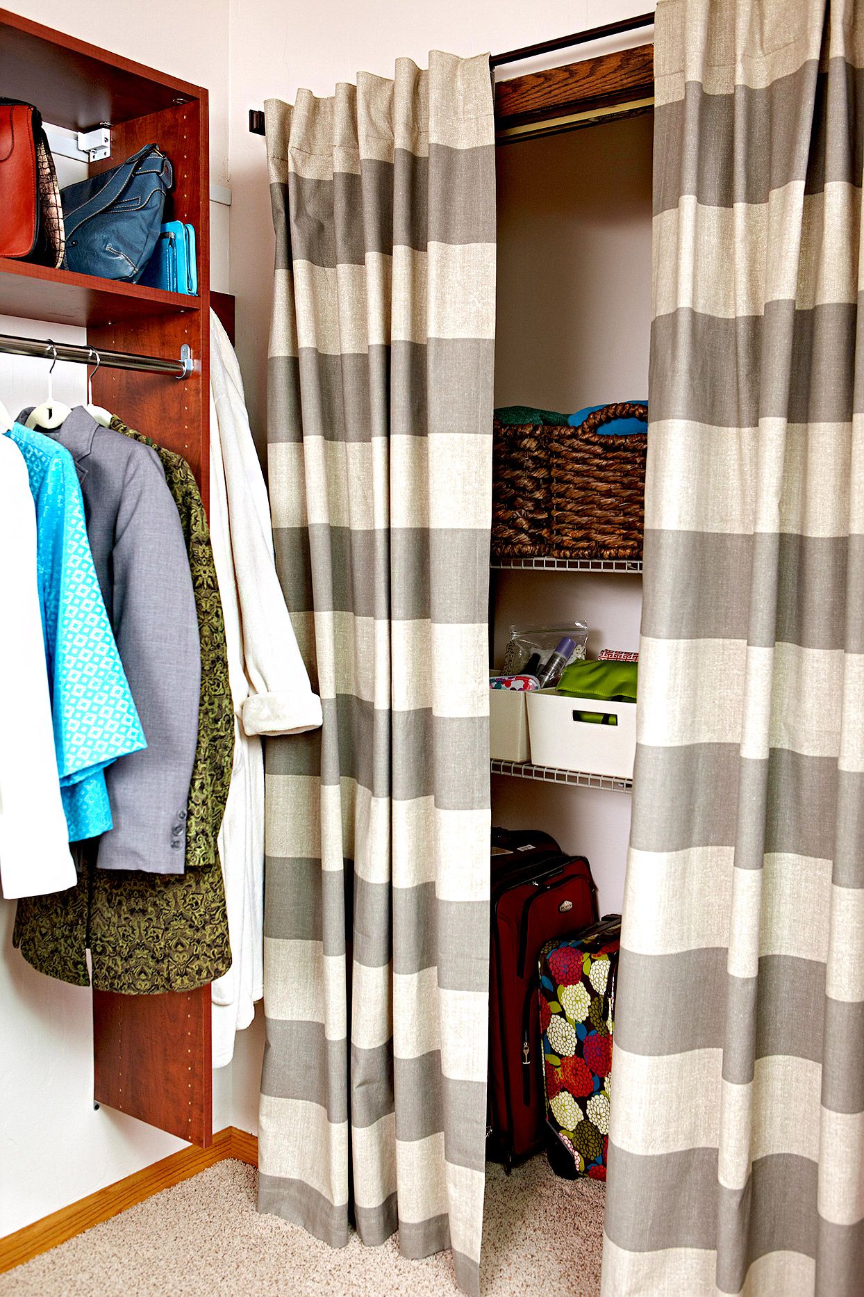 Closet with curtain