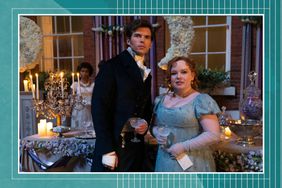 Colin and Penelope standing together in Bridgerton season 3 