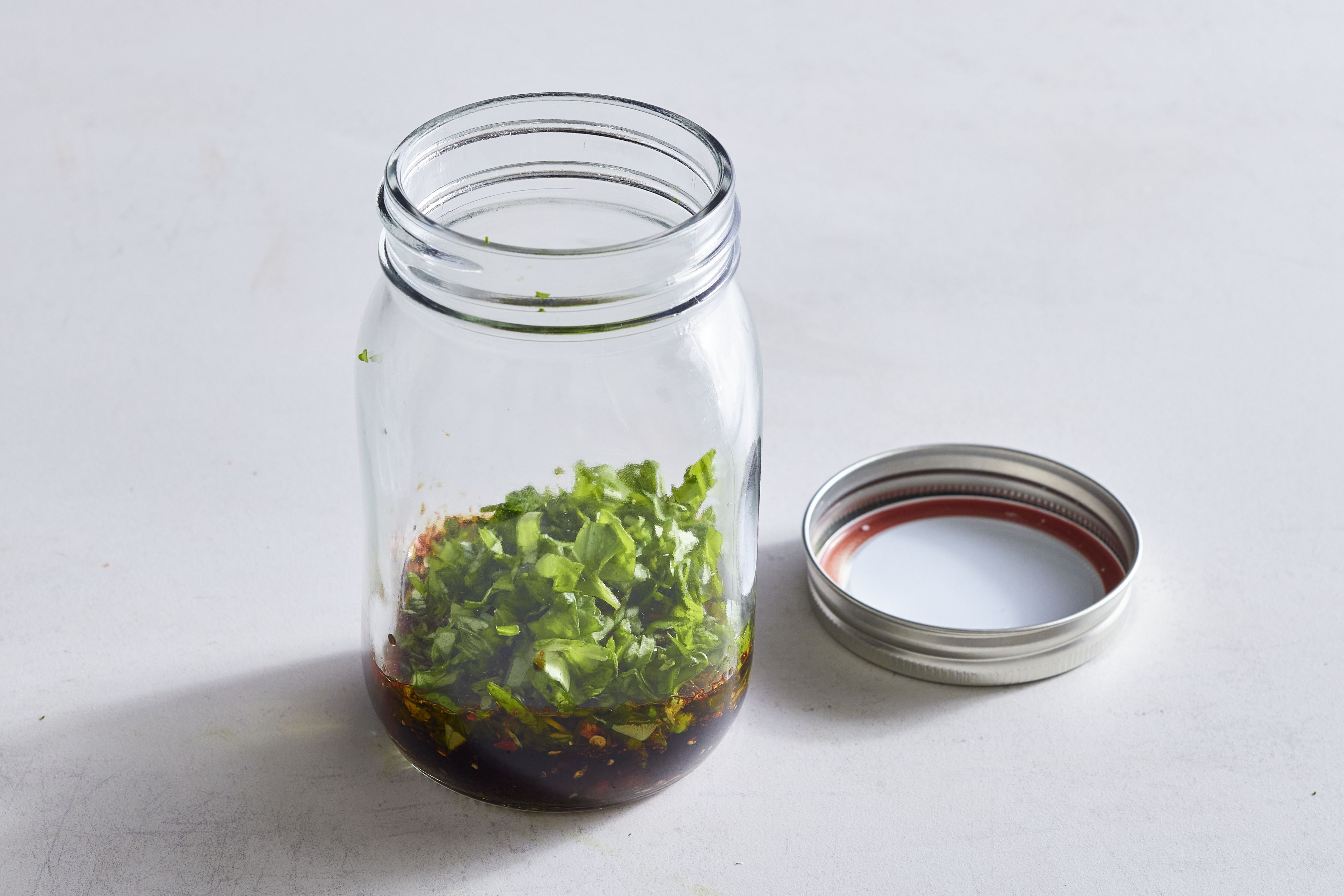 sauce ingredients in pint jar