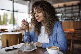 woman dining alone