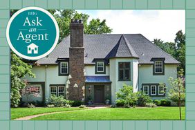 Ask an Agent image treatment with logo and green house green grid recirc