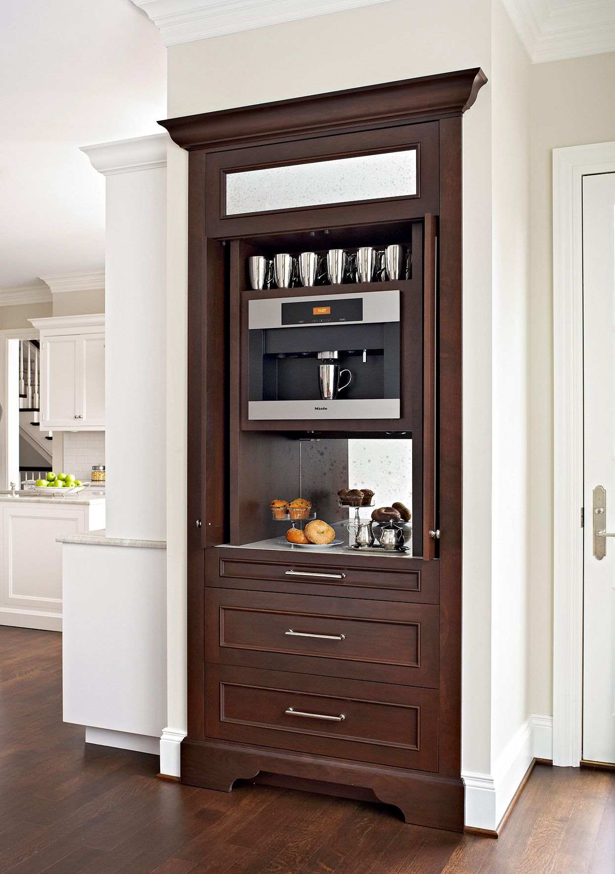 dark wood espresso station