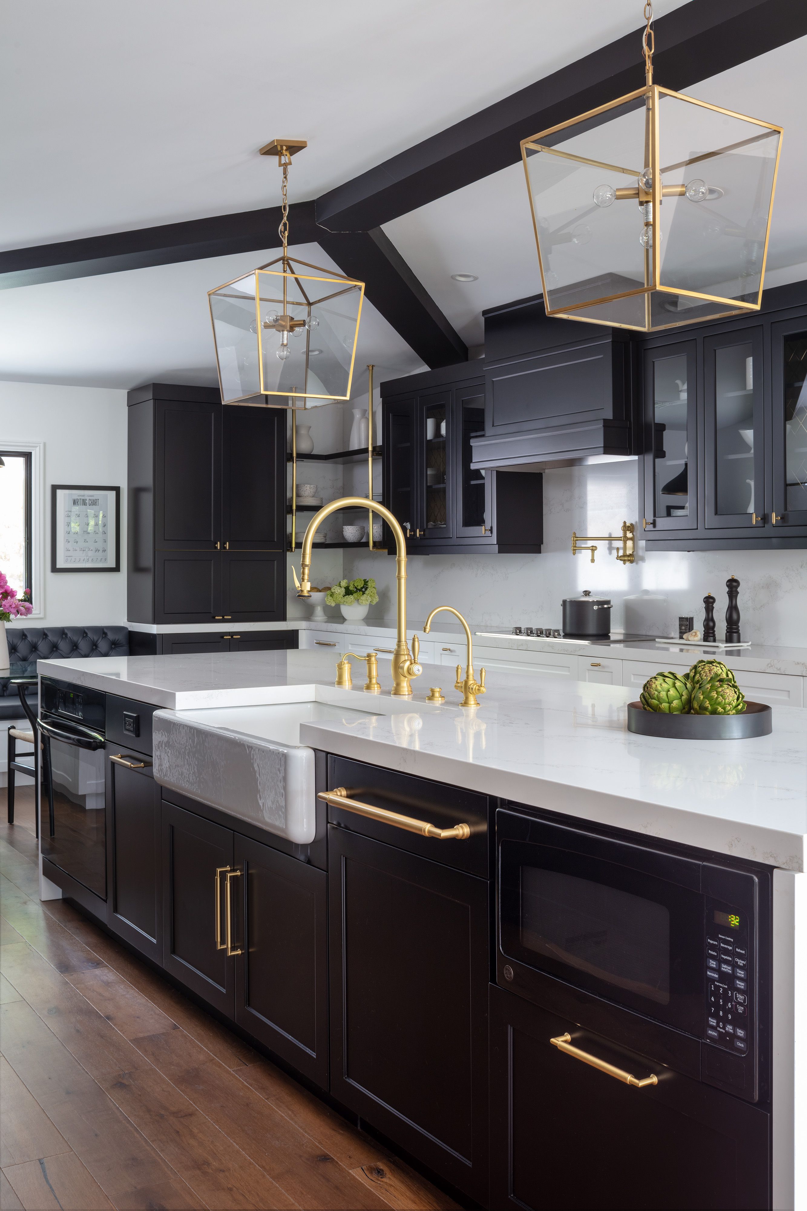 black kitchen cabinetry
