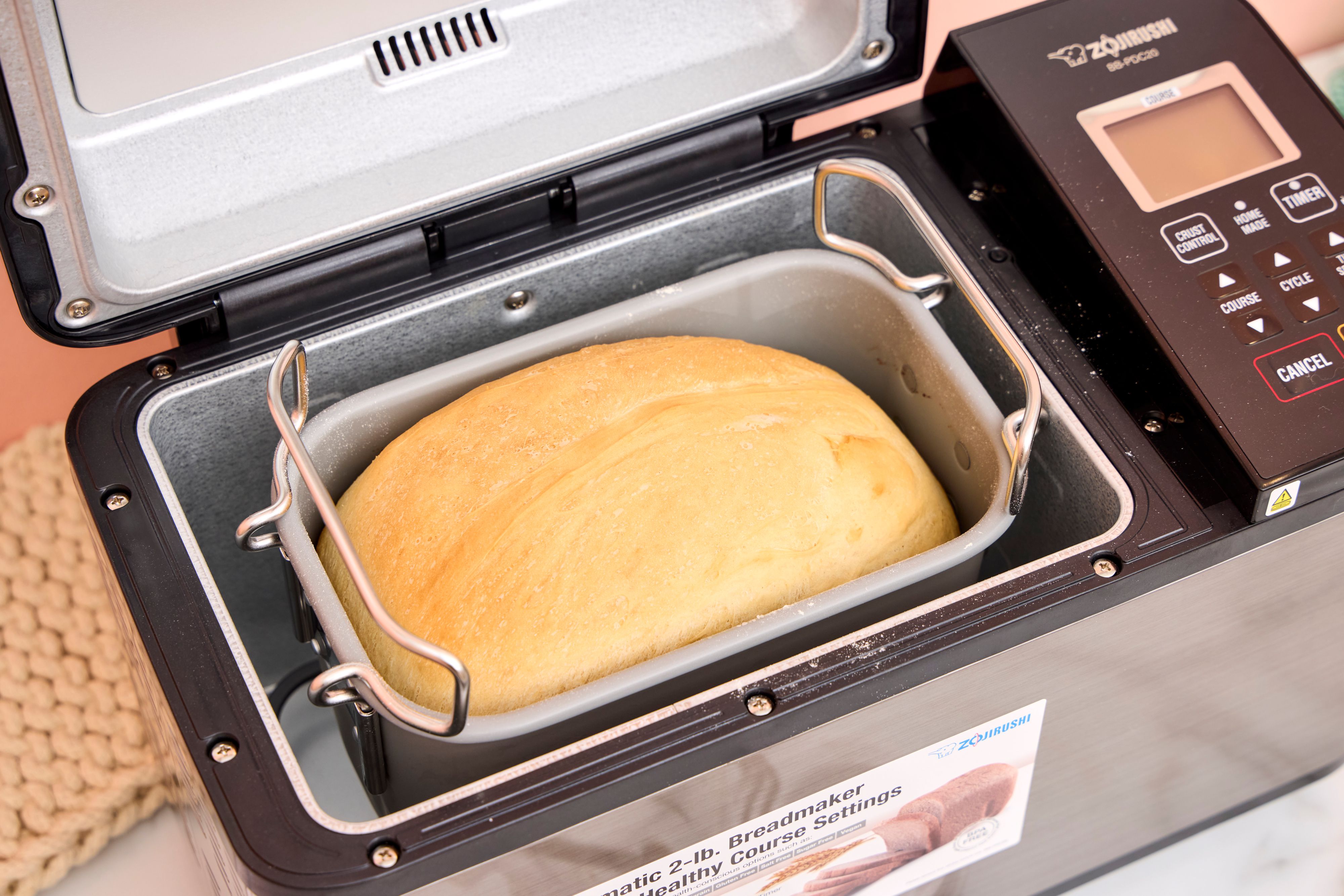 Close up of a loaf of bread that was made inside of the Zojirushi Home Bakery Virtuoso Plus Breadmaker