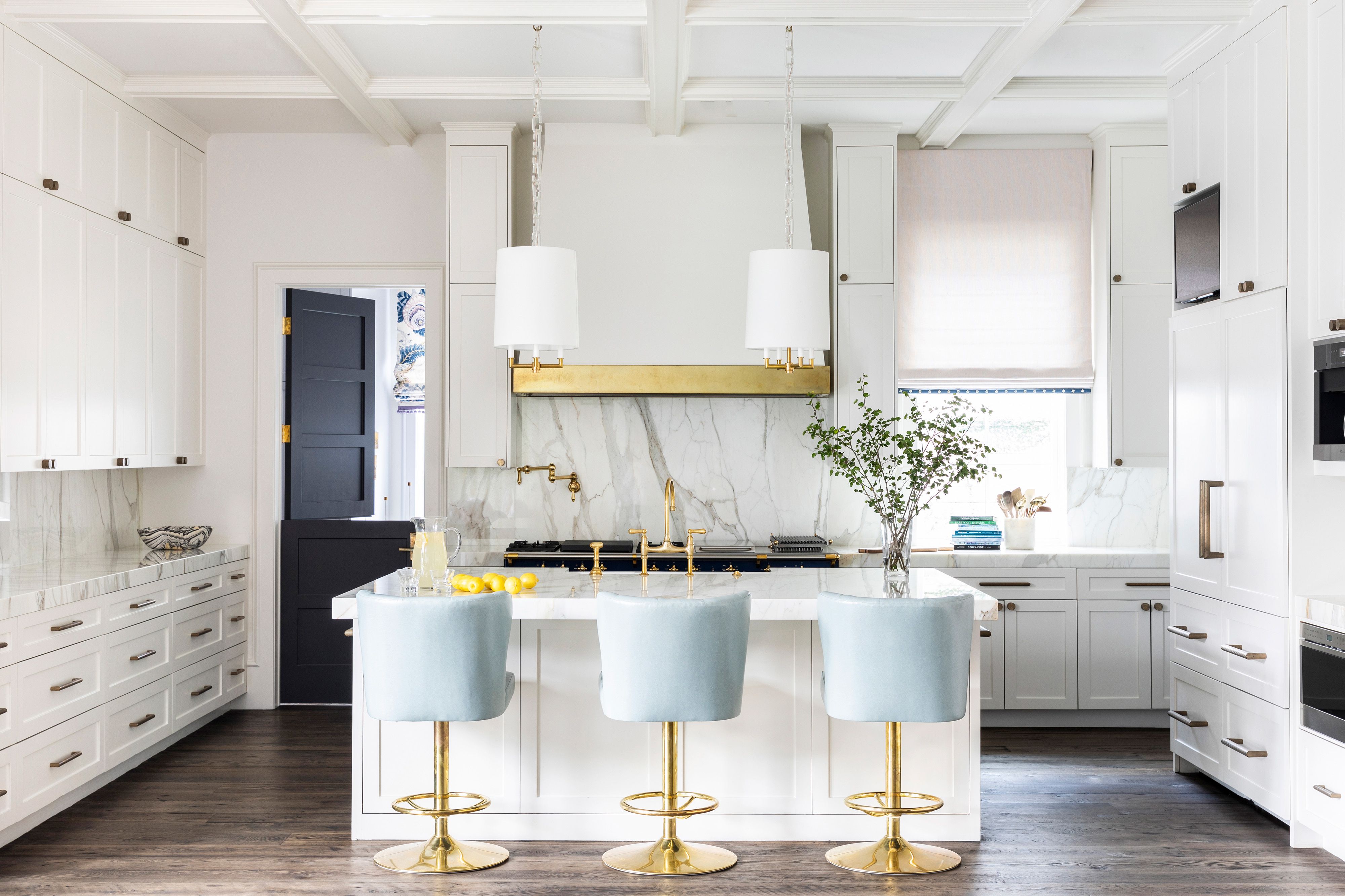 brass accented kitchen