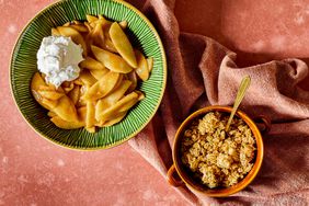 Bowl of cinnamon apples and bowl of granola