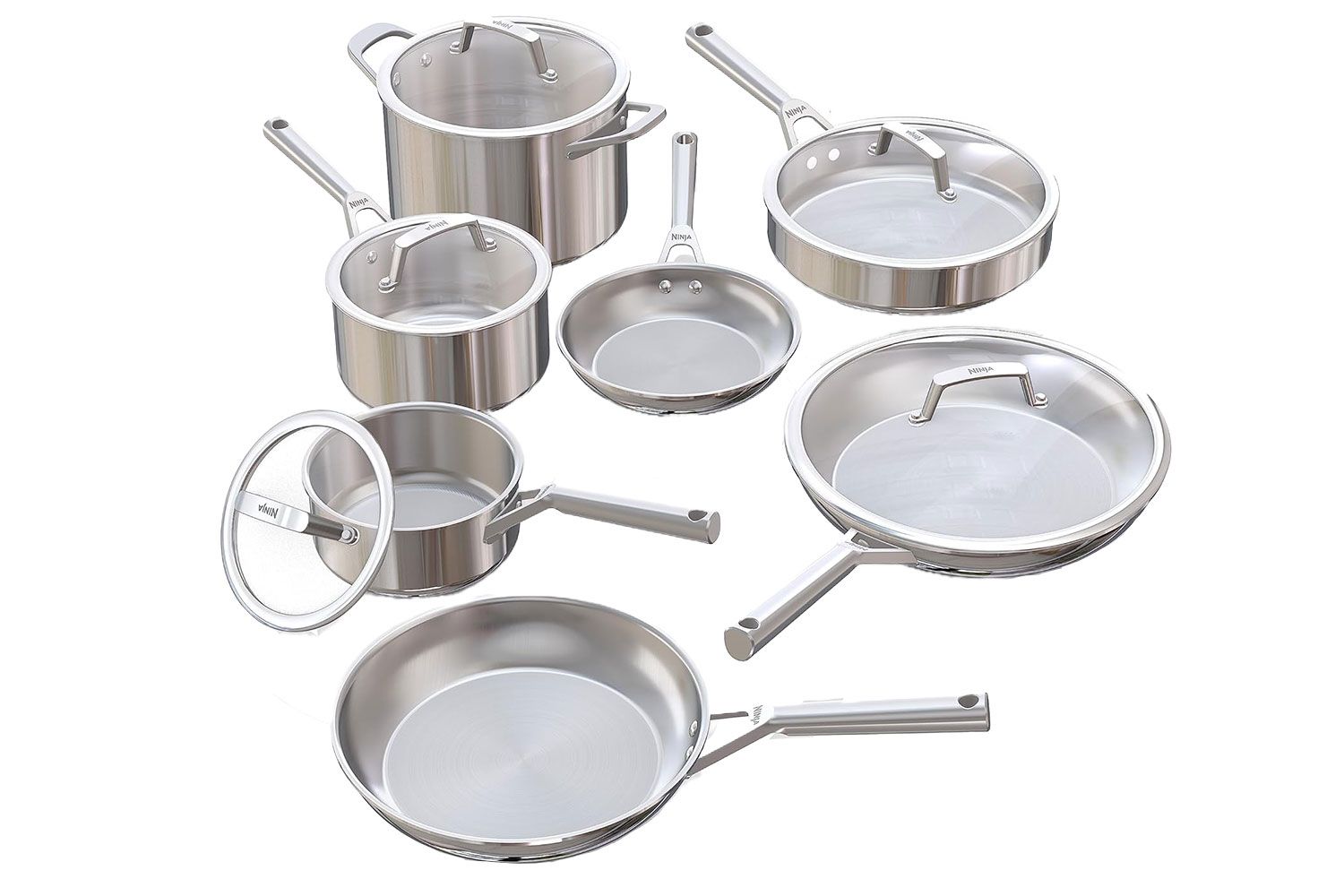 Ninja EverClad Commercial-Grade Stainless Steel Cookware 12-Piece Set