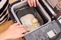 Bread ingredients inside the Panasonic SD-R2550 Automatic Bread Maker
