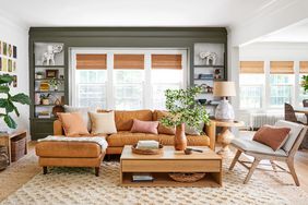 earth tone living room with sectional