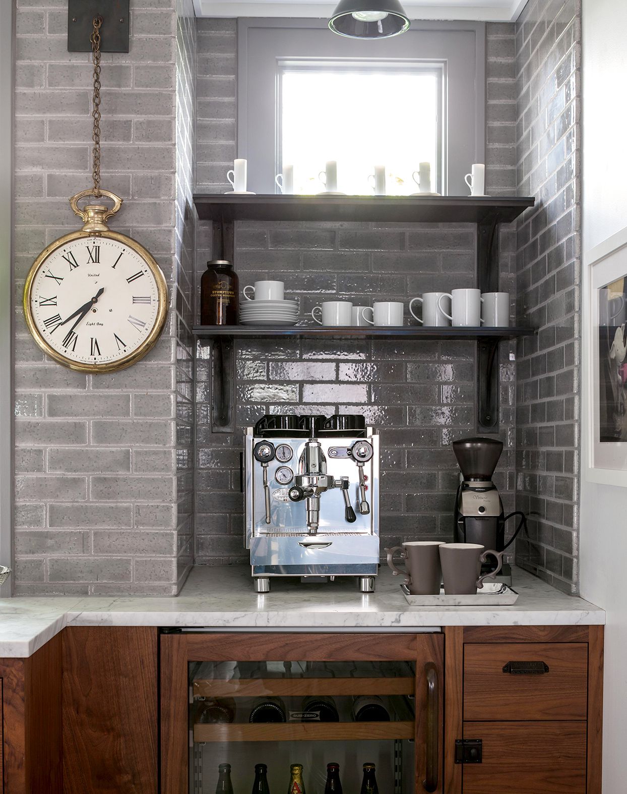 kitchen with espresso machine and coffee station