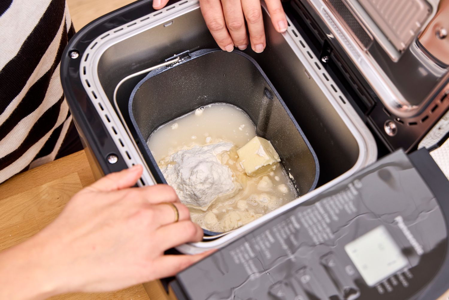 Bread ingredients inside the Panasonic SD-R2550 Automatic Bread Maker