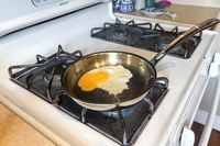 Eggs cook in the Viking Culinary 3-Ply Stainless Steel Cookware Set pan