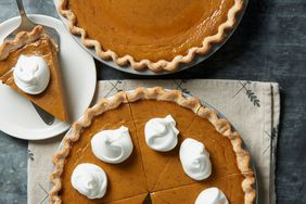 Overhead shot of pumpkie pie