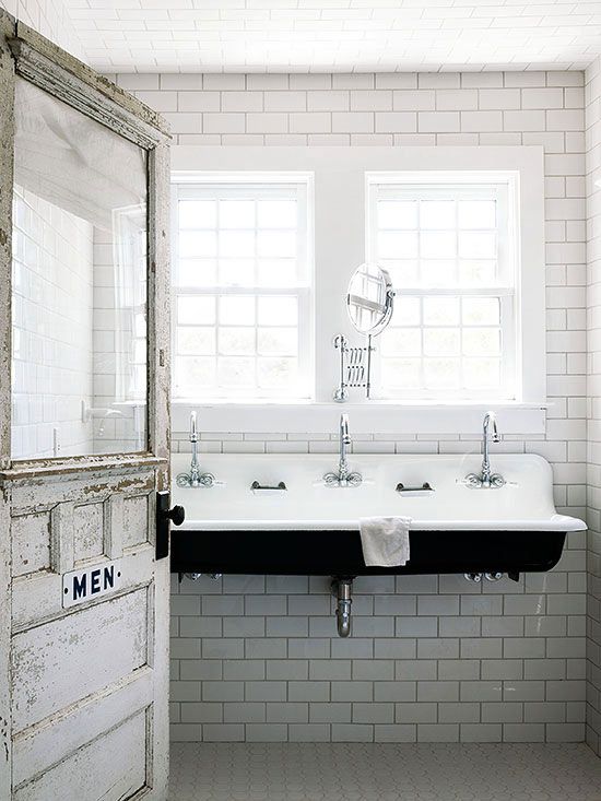 white rustic bathroom