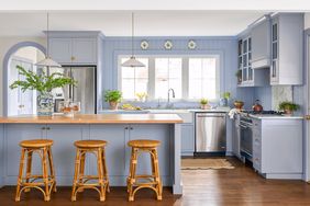 Dusty blue kitchen by designer 